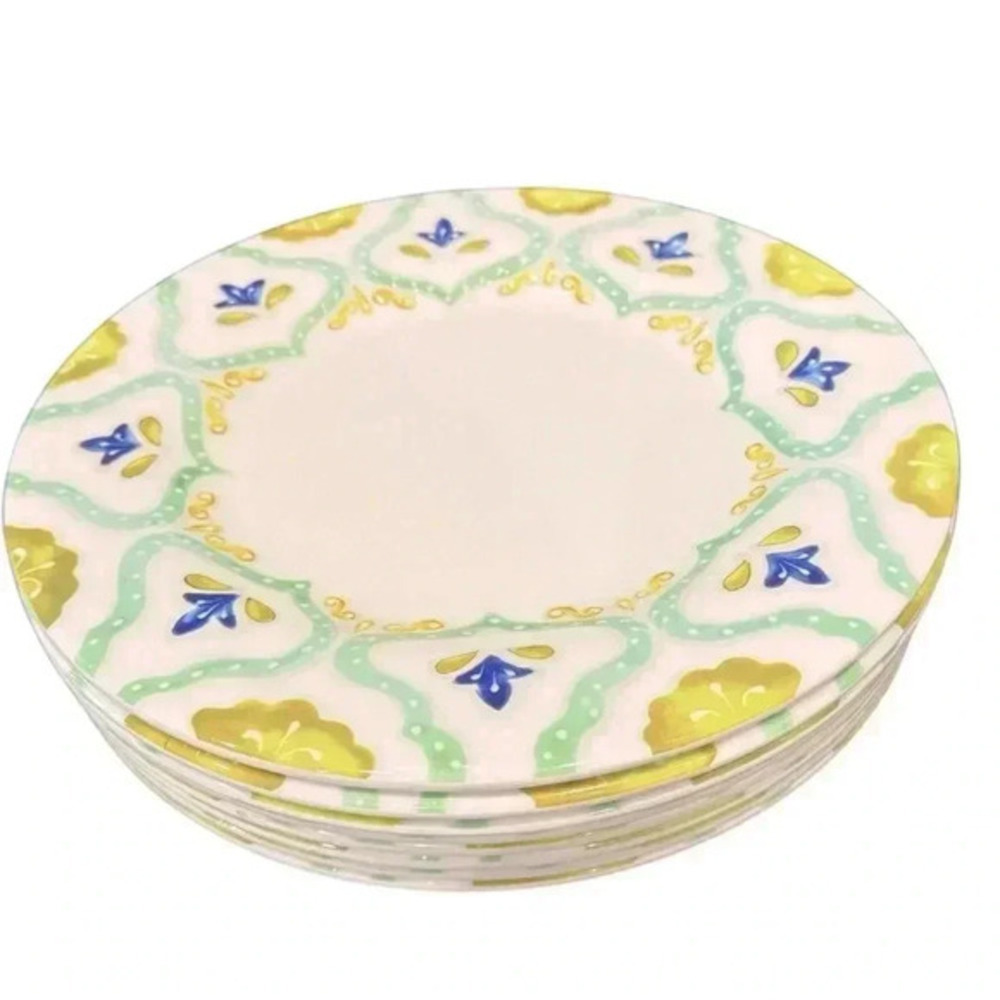 4 LAURIE GATES Melamine Dinner Plates